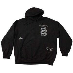 Civil Regime Snake Tour Hoodie Black Graphic Pullover Mens XL Streetwear